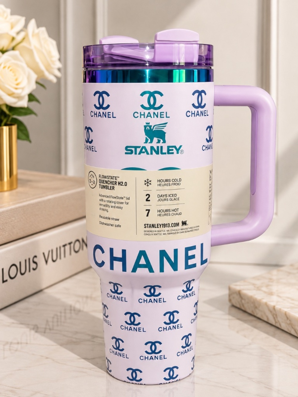Stanley x CC Purple Fluorescent Tumbler with Handle